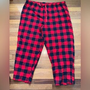Fruit of the Loom Red and Black Plaid Pajama Pants